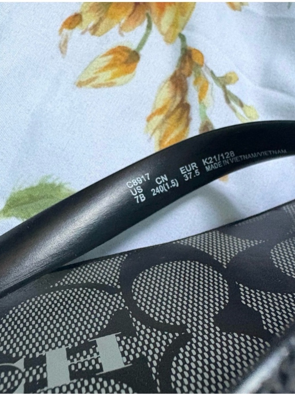 Coach Gray Signature Pattern Flip Flop Sandals - Picture 2 of 3